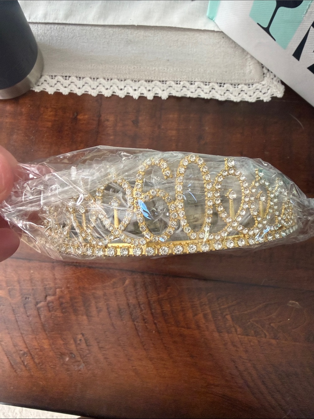 Gold Rhinestone Tiara Crown - Elegant Hair Accessory